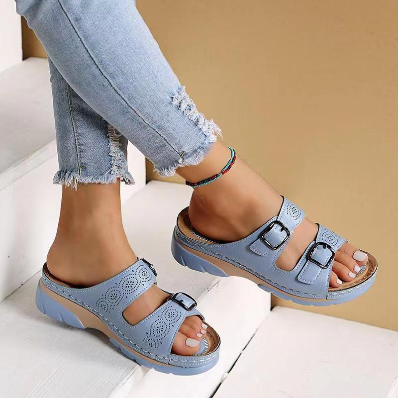 Women's Orthopedic Sandals | Brown Leather, Cushioned Sole