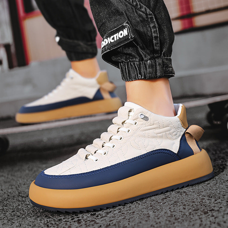 Men’s Stylish Leather Casual Sneakers – Versatile Everyday Sports Shoes