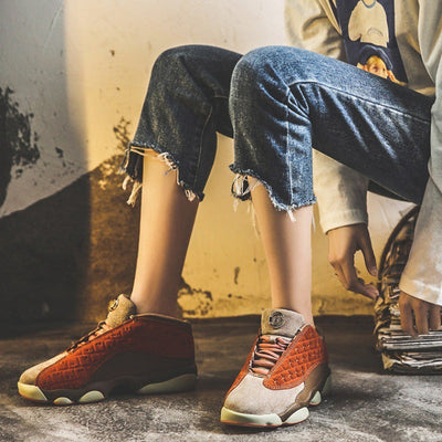 Women's Net Red Terracotta Daddy Sneakers – Super Hot Trendy Style