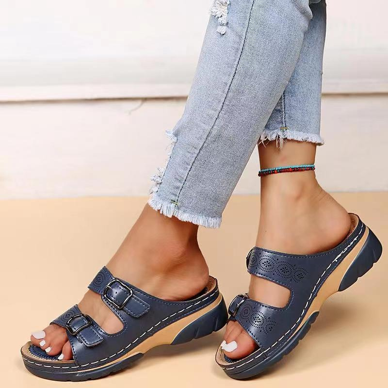 Women's Orthopedic Sandals | Brown Leather, Cushioned Sole