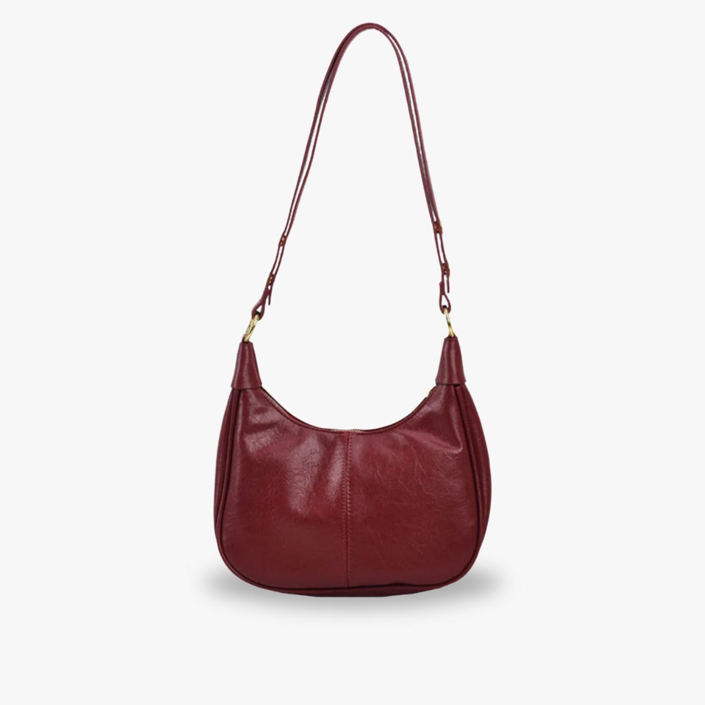 Minimalist Half-Moon Leather Shoulder Bag for Women