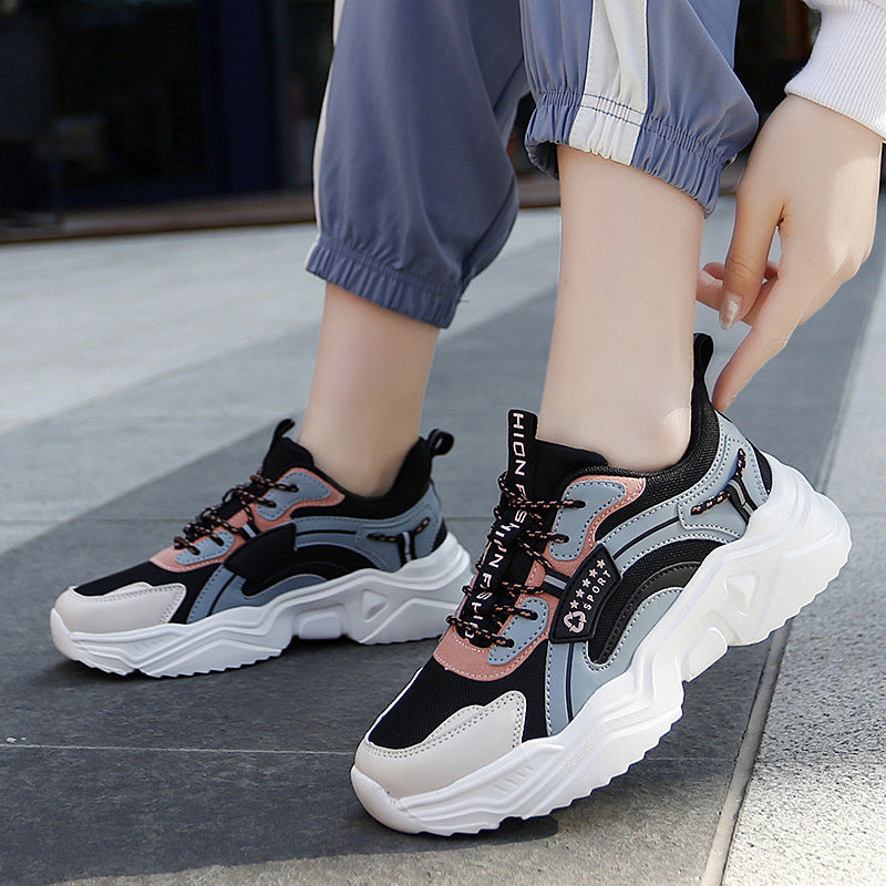 Women's Trendy White Sneakers – Chunky Sole Casual Sports Style for Spring & Summer