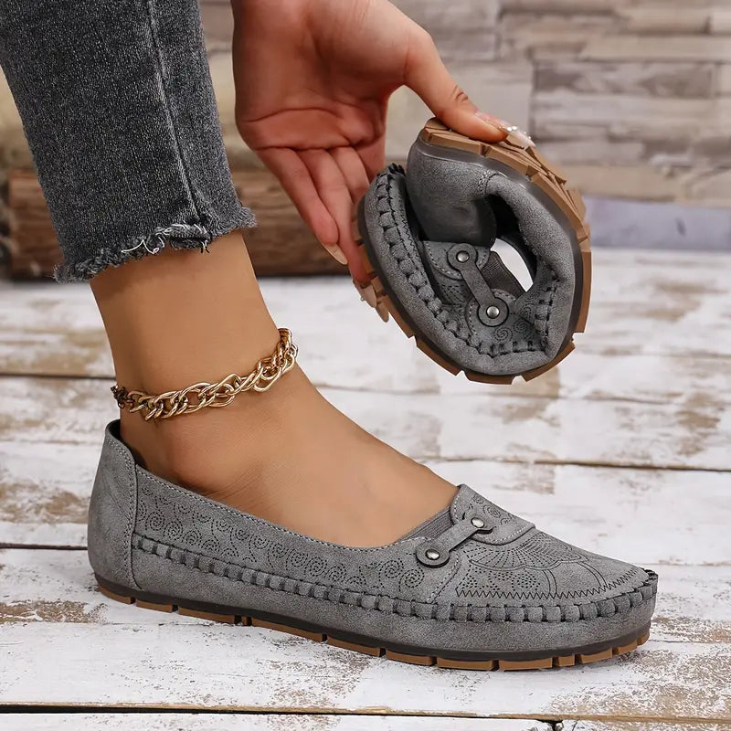 Women's Leather Shoes | Wide Fit, Slip-On | Soft, Non-Slip Sole
