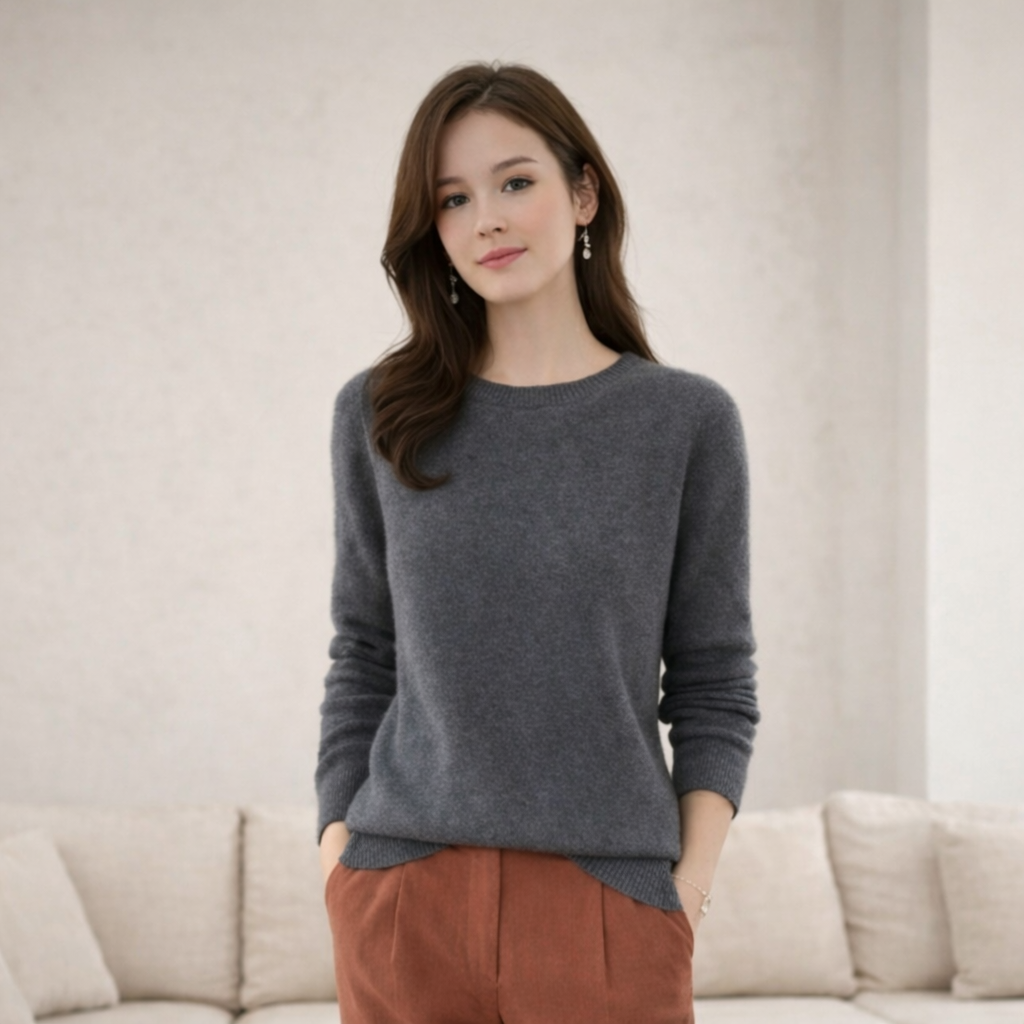 Women's Classic Crew Neck Cashmere Sweater | Timeless Comfort