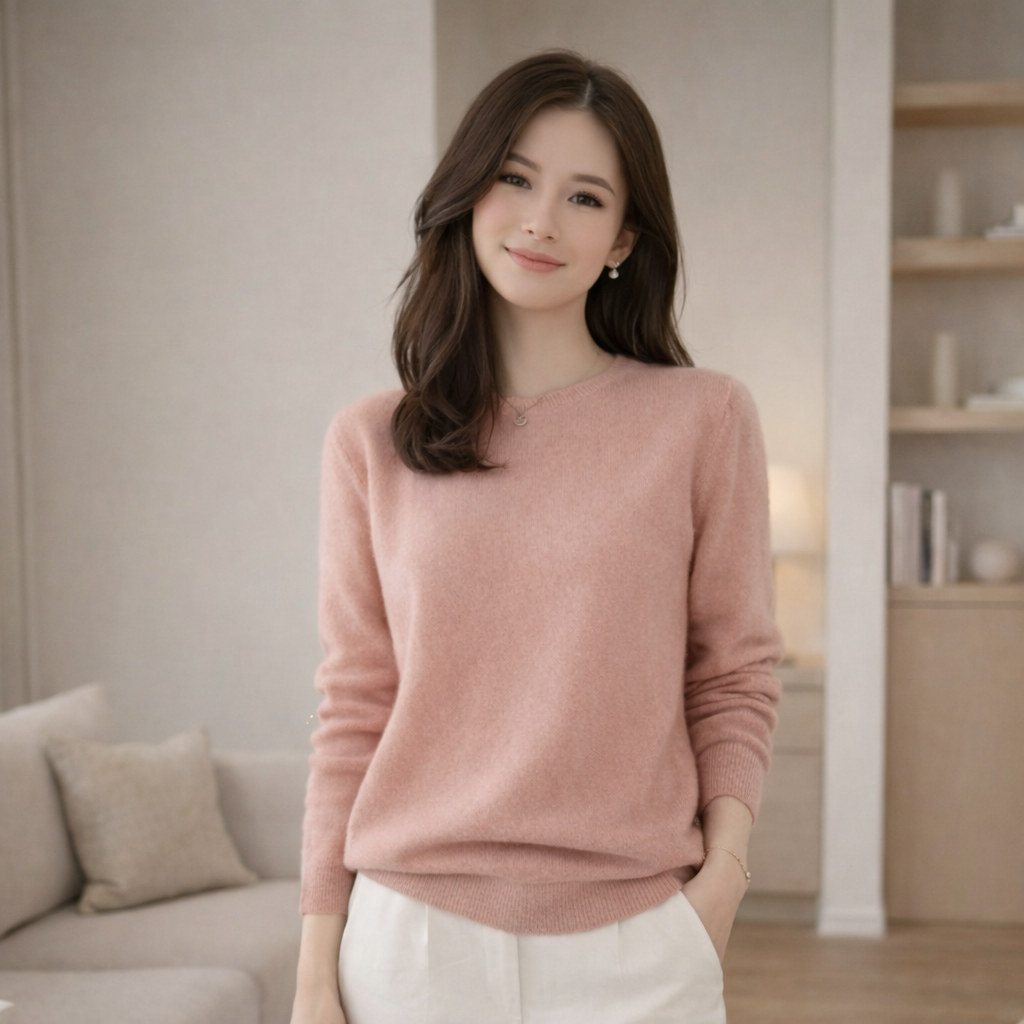 Women's Classic Crew Neck Cashmere Sweater | Timeless Comfort