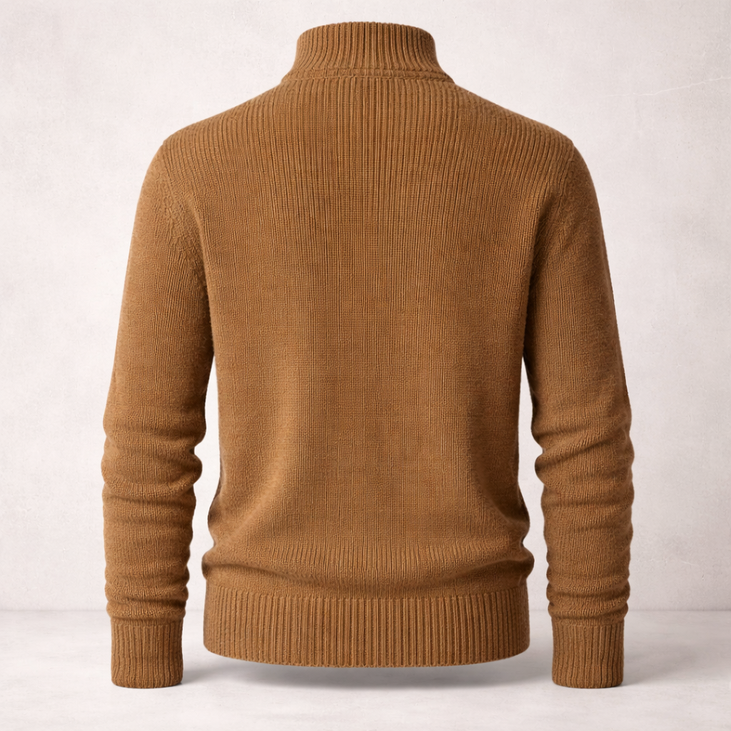 Men's Ribbed Sweater | Quarter Zip | Comfortable Knit