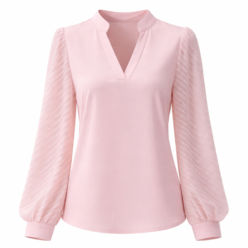 Women's Chiffon Top | Lightweight V-Neck Blouse | Flowy Design