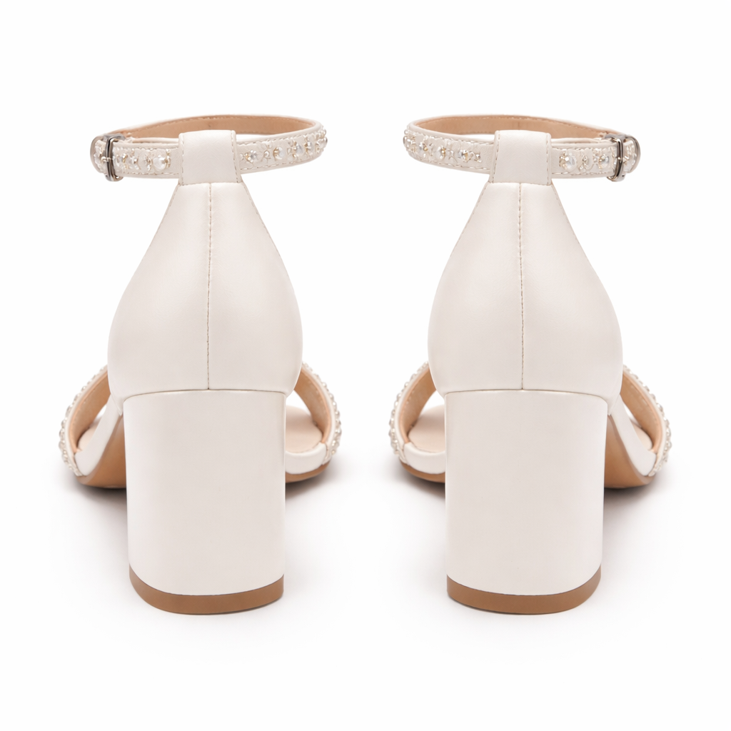 Women's Wedding Sandals | Ivory Rhinestone Heels | Elegant