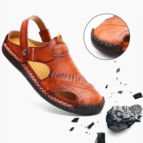 Men's Orthopedic Clogs | Leather Slip-Ons | Light Brown
