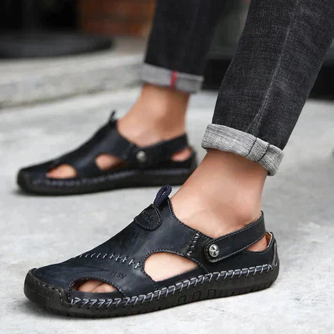 Men's Orthopedic Clogs | Leather Slip-Ons | Light Brown