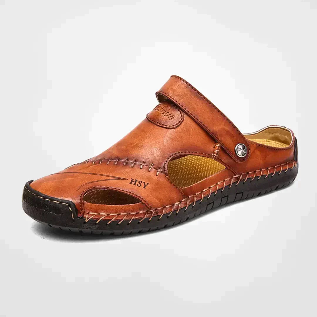 Men's Orthopedic Clogs | Leather Slip-Ons | Light Brown