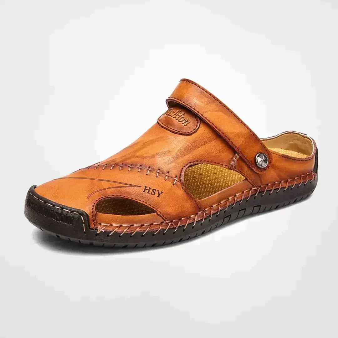 Men's Orthopedic Clogs | Leather Slip-Ons | Light Brown