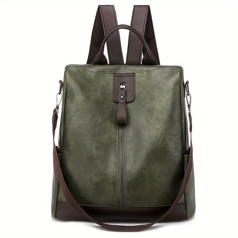 Anti-Theft Vegan Leather Shoulder Backpack