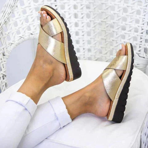 Women's Wide Fit Arch Support Sandals | Orthopedic, Gold