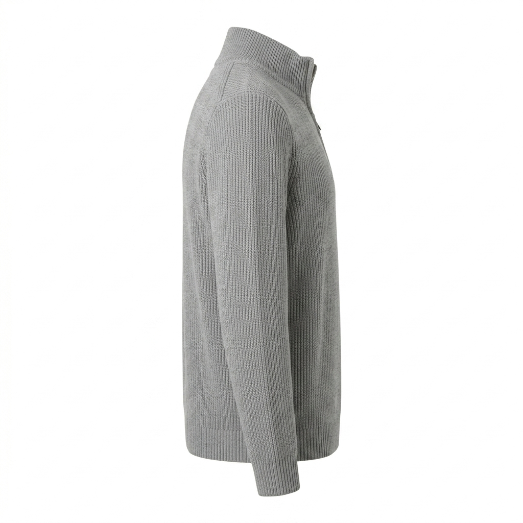 Men's Cashmere Zip Pullover | Business Casual | Soft, Elegant