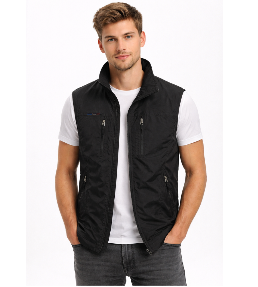 Men's Bodywarmer | Zip Vest, Outdoor, Stand Collar