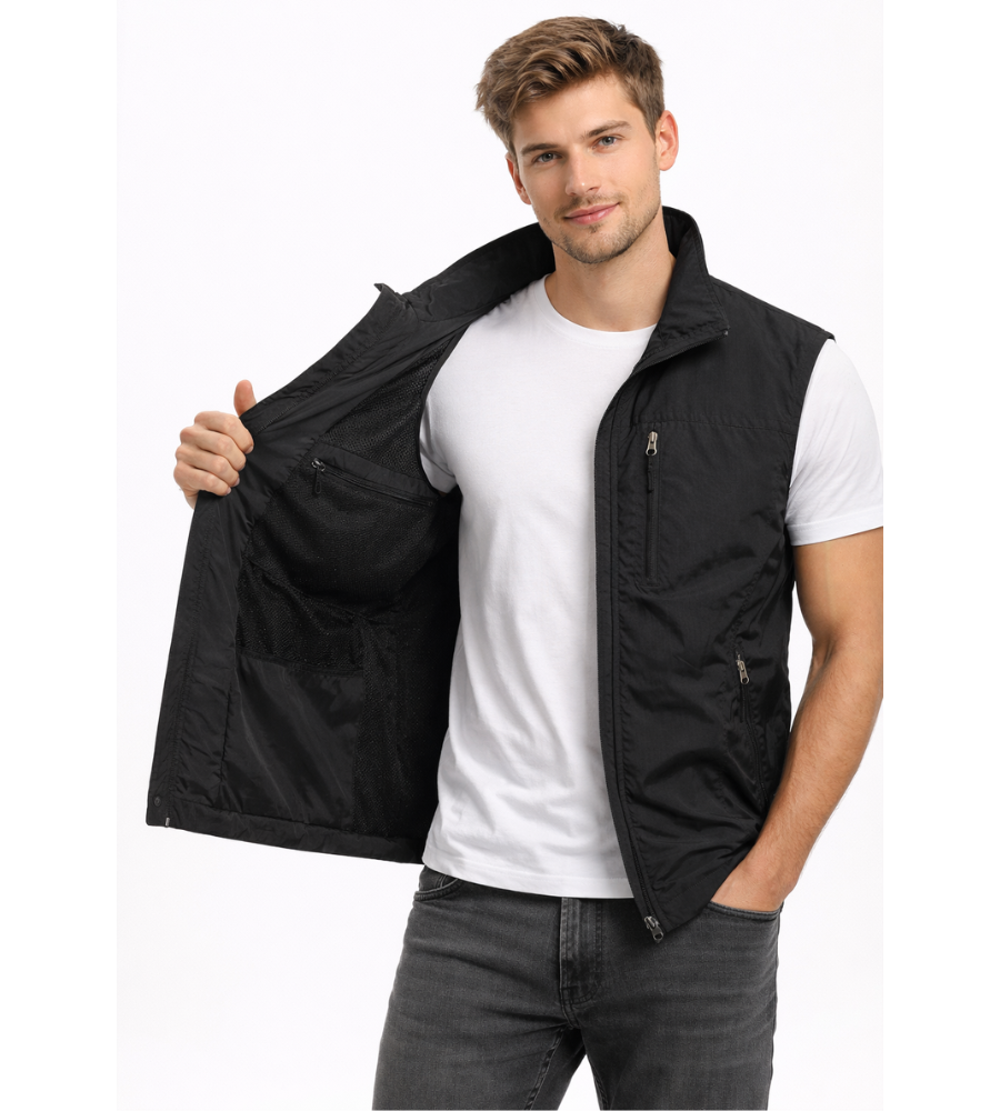 Men's Bodywarmer | Zip Vest, Outdoor, Stand Collar