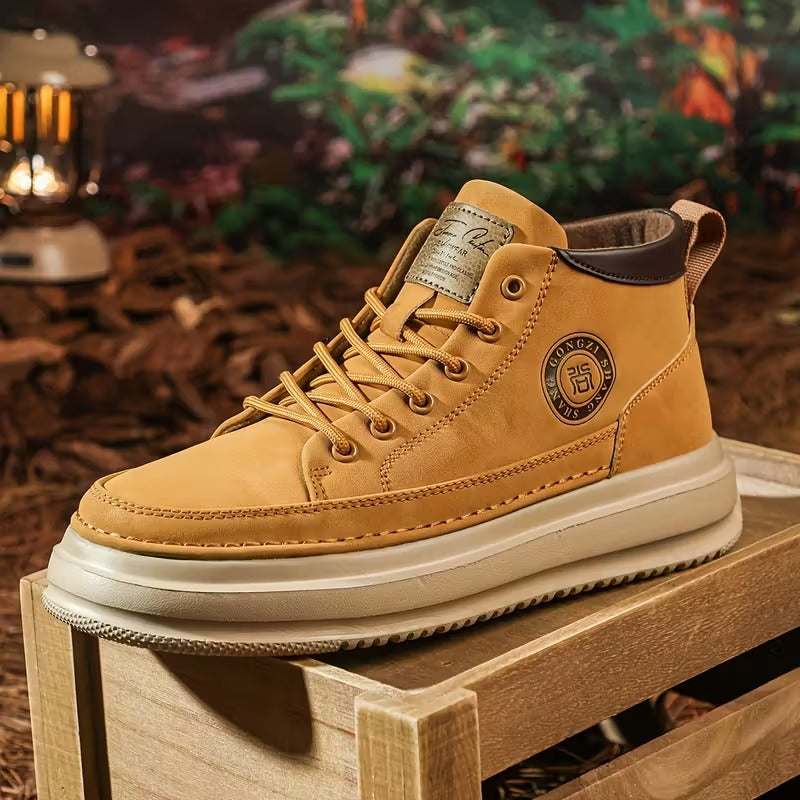 Men's Orthopedic Shoes | Leather, Khaki & Yellow