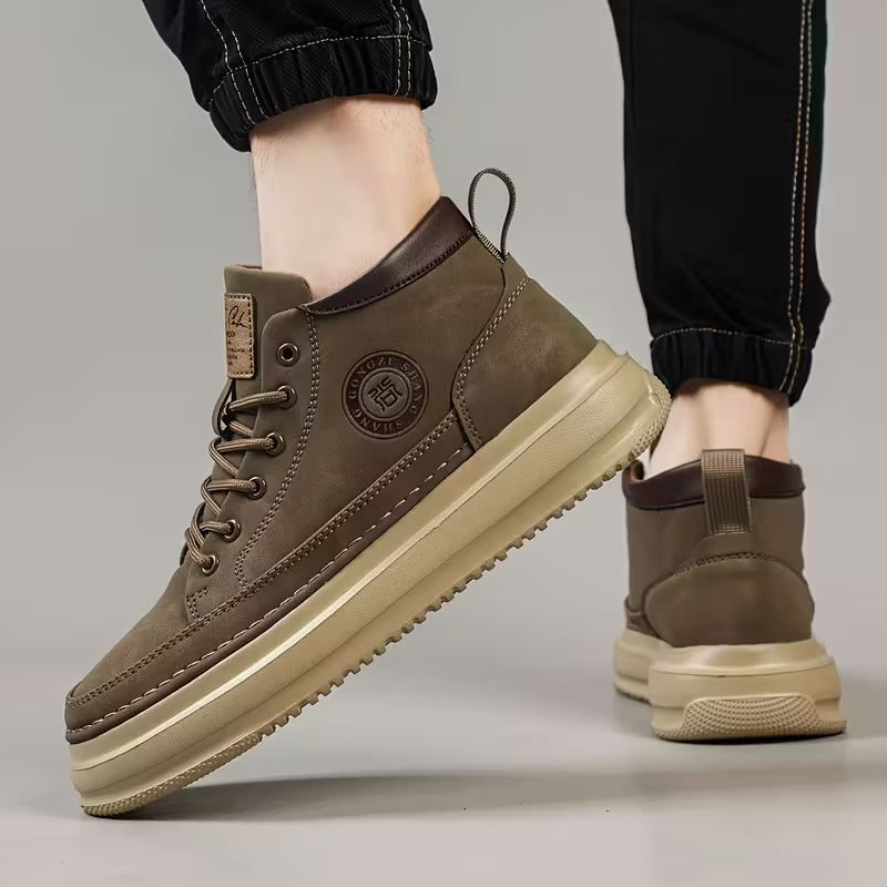 Men's Orthopedic Shoes | Leather, Khaki & Yellow