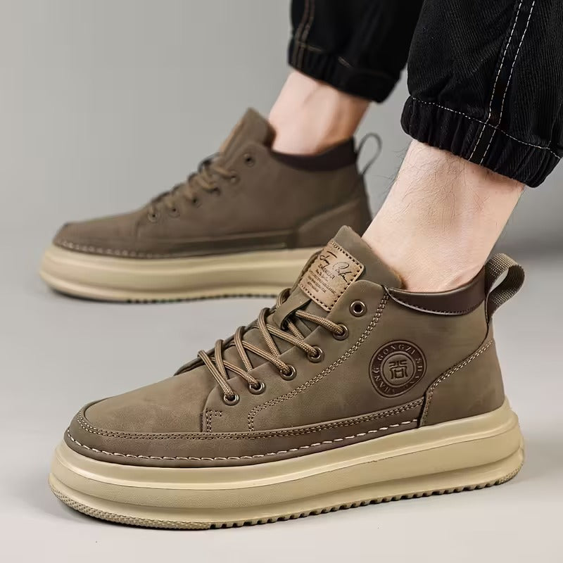 Men's Orthopedic Shoes | Leather, Khaki & Yellow