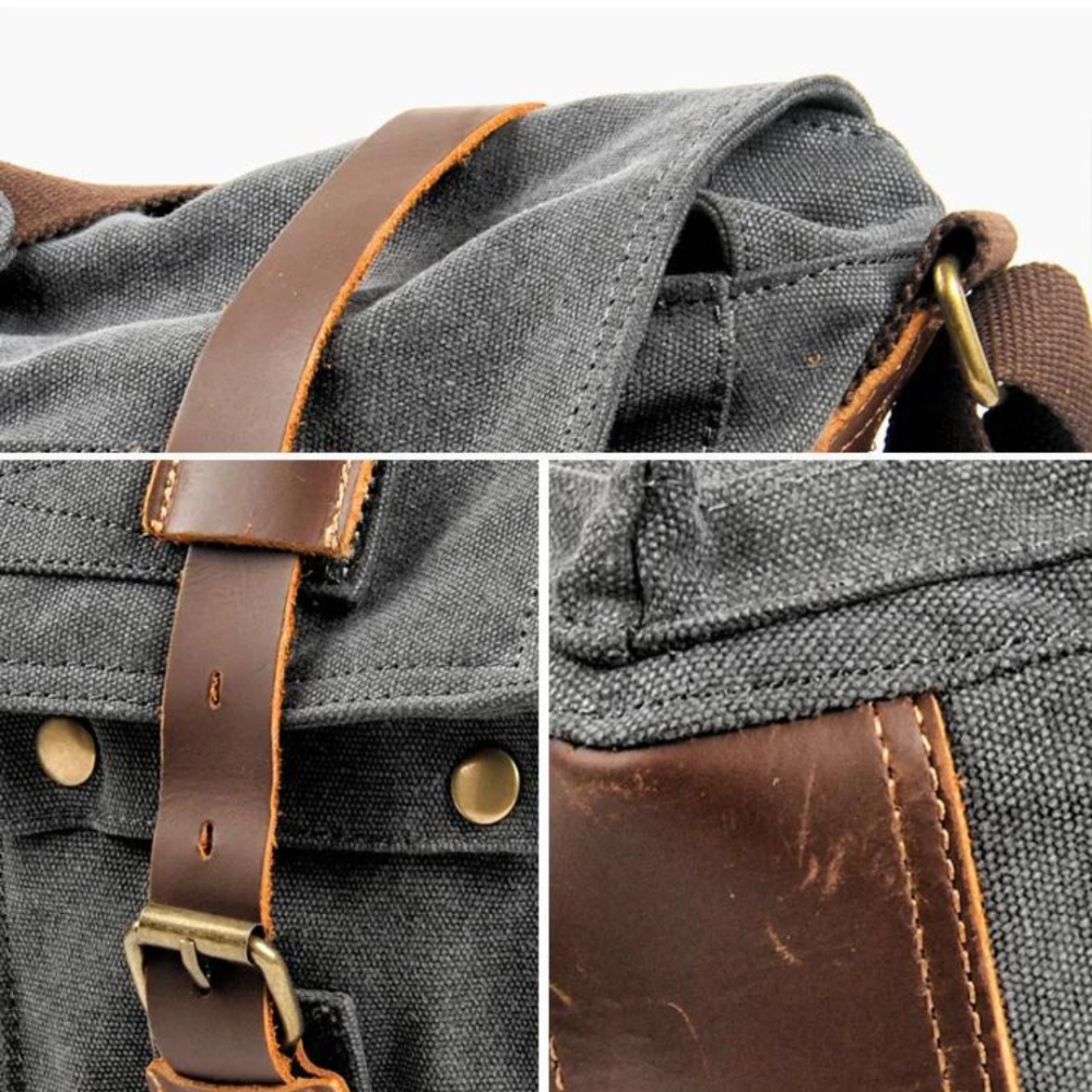 Kingstons Sturdy Canvas Weekend Bag - Leather Details