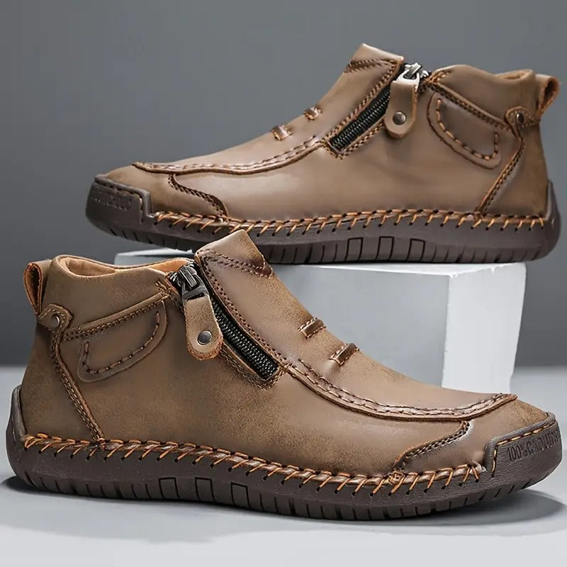 Men's Orthopedic Leather Shoes | Non-Slip, Breathable