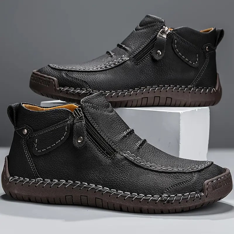 Men's Orthopedic Leather Shoes | Non-Slip, Breathable