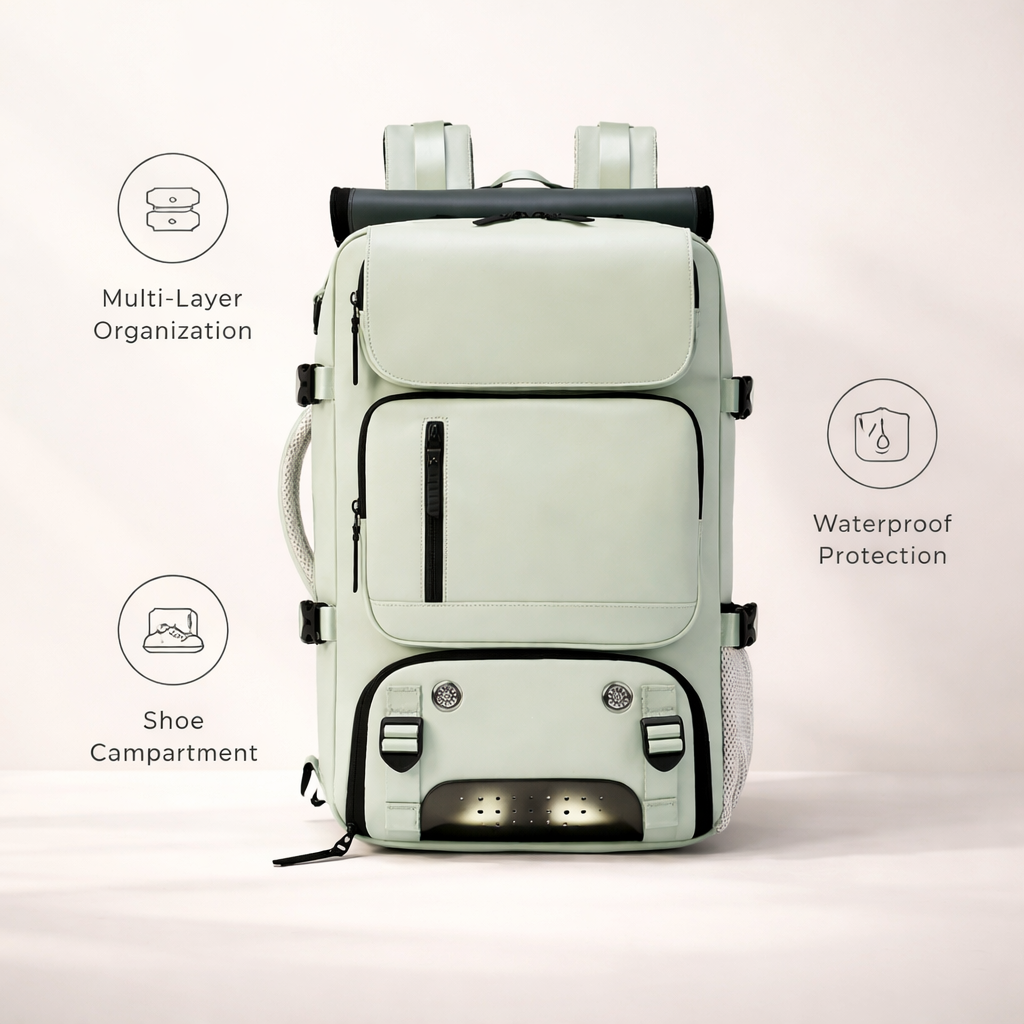 Large Travel Backpack | Waterproof, Durable | Carry On