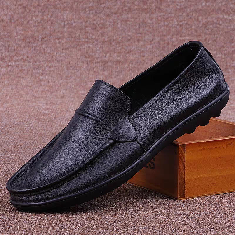 Men's Leather Loafers | Black, Slip-On, Non-Slip Sole | Comfort