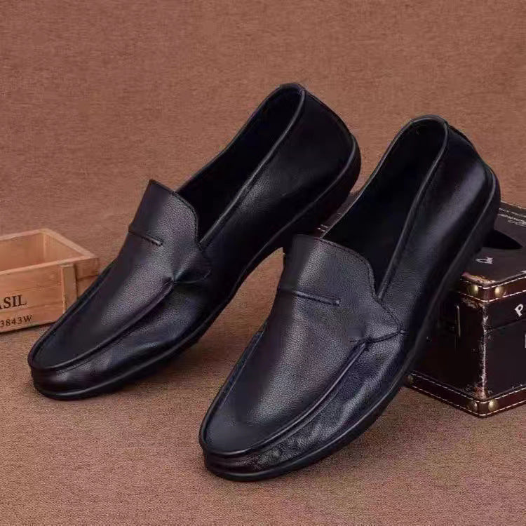 Men's Leather Loafers | Black, Slip-On, Non-Slip Sole | Comfort