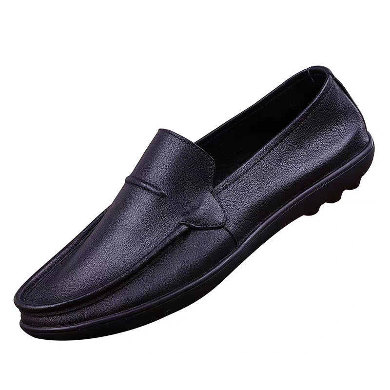 Men's Leather Loafers | Black, Slip-On, Non-Slip Sole | Comfort
