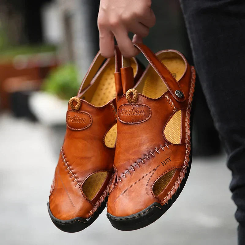 Men's Orthopedic Sandals | Leather, Arch Support | Breathable