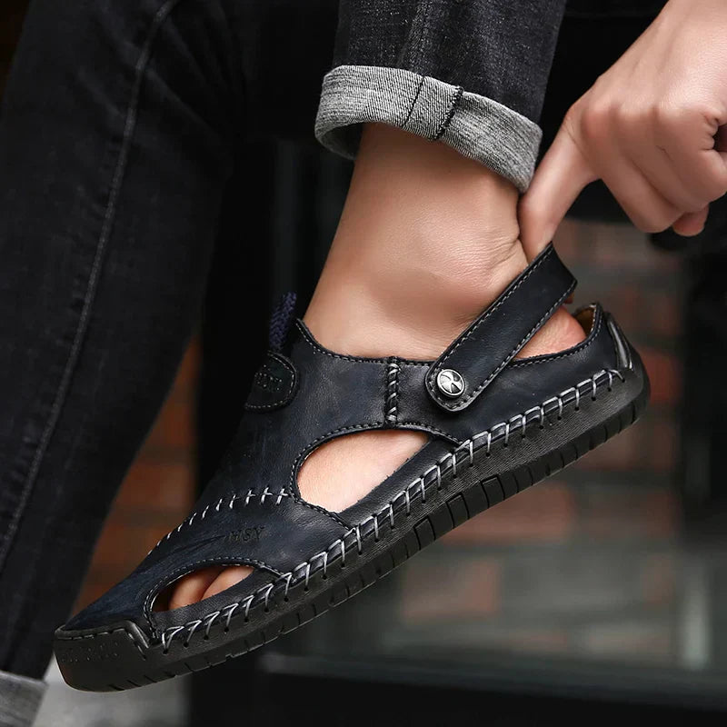 Men's Orthopedic Sandals | Leather, Arch Support | Breathable