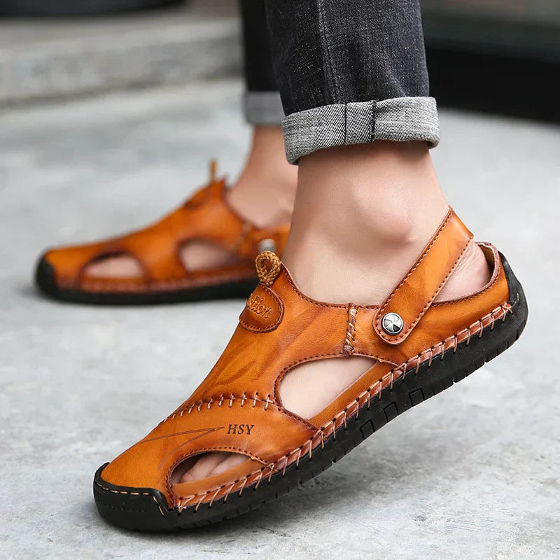Men's Orthopedic Sandals | Leather, Arch Support | Breathable