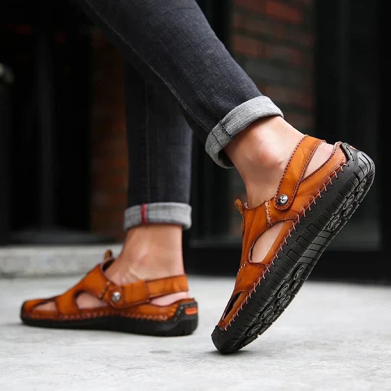 Men's Orthopedic Sandals | Leather, Arch Support | Breathable