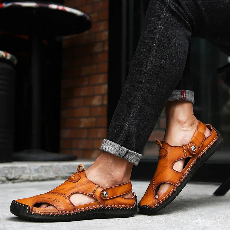 Men's Orthopedic Sandals | Leather, Arch Support | Breathable