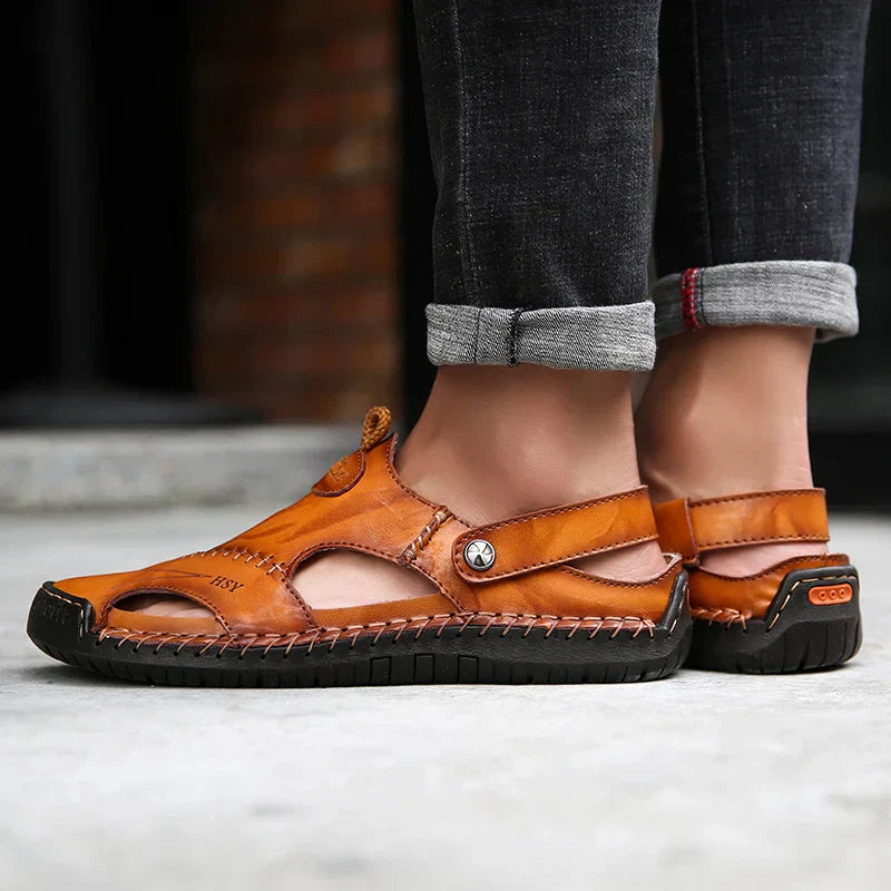 Men's Orthopedic Sandals | Leather, Arch Support | Breathable