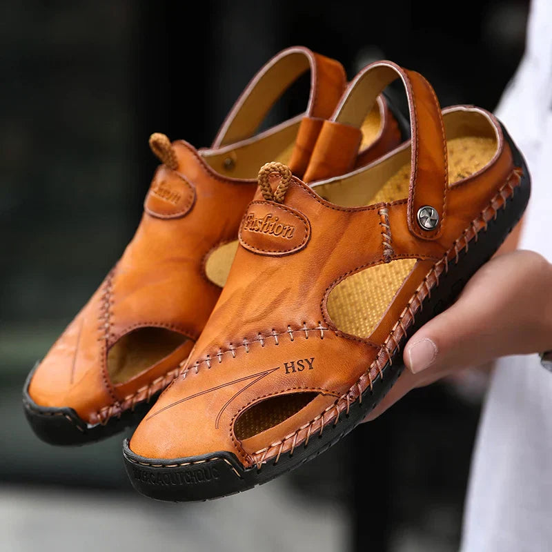 Men's Orthopedic Sandals | Leather, Arch Support | Breathable