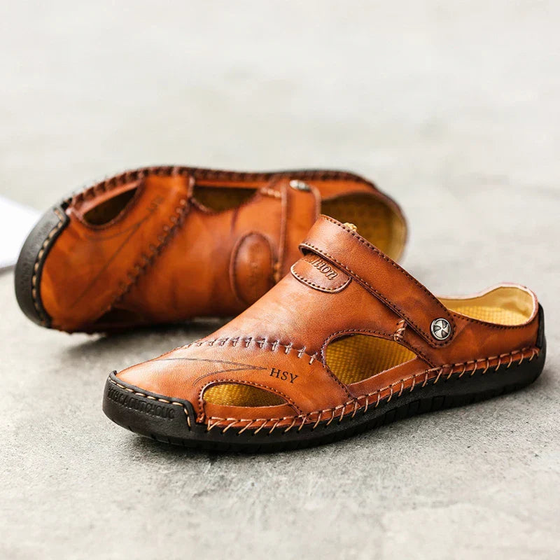 Men's Orthopedic Sandals | Leather, Arch Support | Breathable