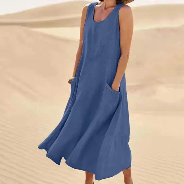 Women's Linen Dress | Long Relaxed Fit | Casual Summer Style