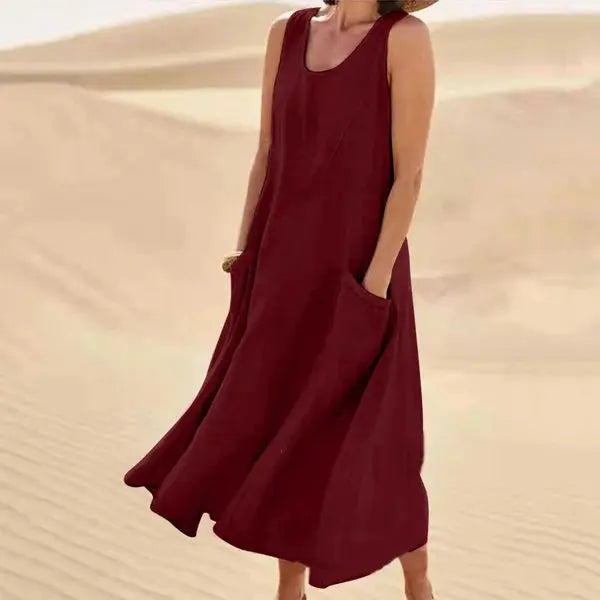 Women's Linen Dress | Long Relaxed Fit | Casual Summer Style