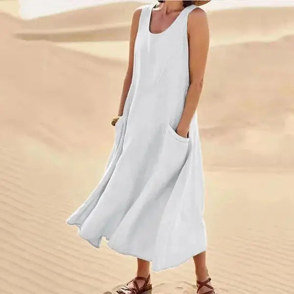Women's Linen Dress | Long Relaxed Fit | Casual Summer Style