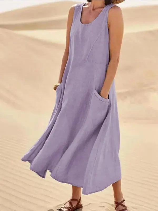 Women's Linen Dress | Long Relaxed Fit | Casual Summer Style
