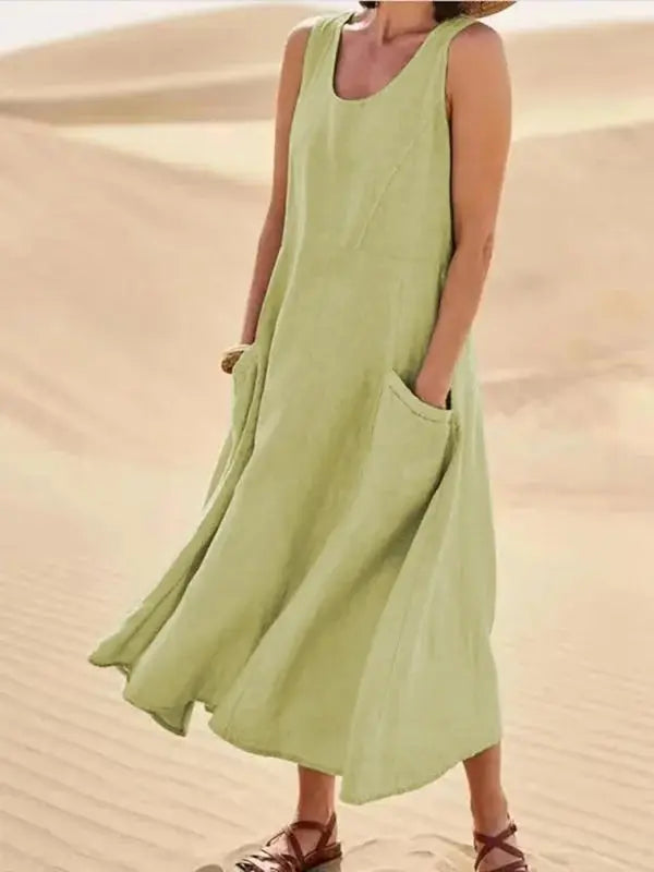 Women's Linen Dress | Long Relaxed Fit | Casual Summer Style