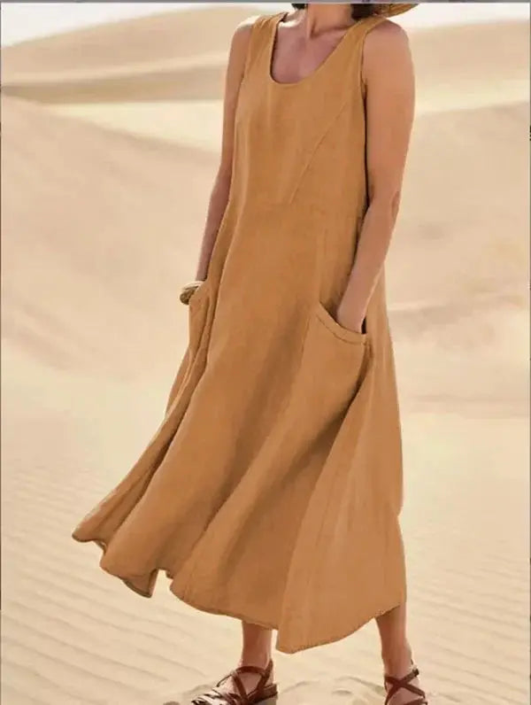 Women's Linen Dress | Long Relaxed Fit | Casual Summer Style