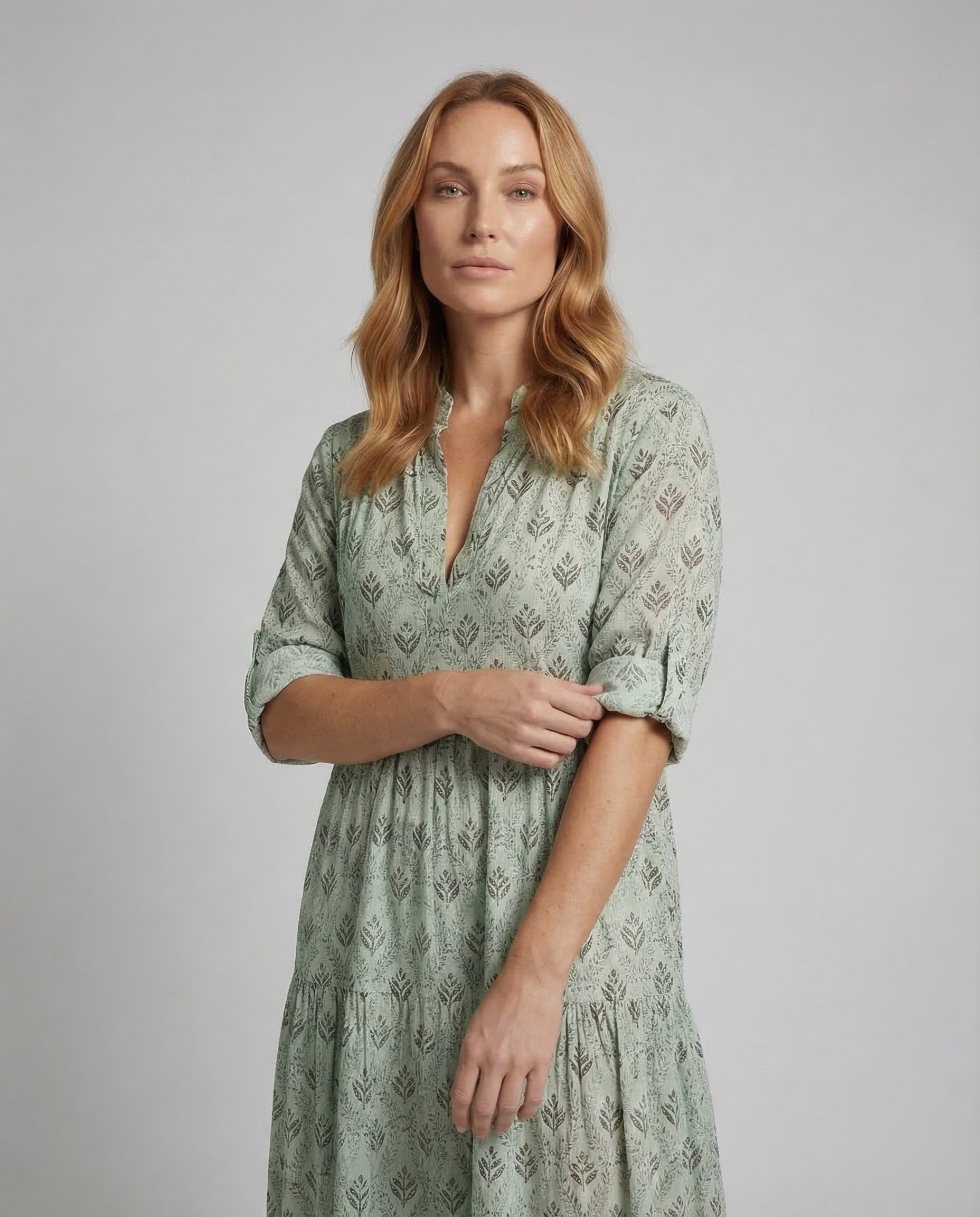 Cotton Maxi Dress | Boho Summer, Lightweight V-Neck