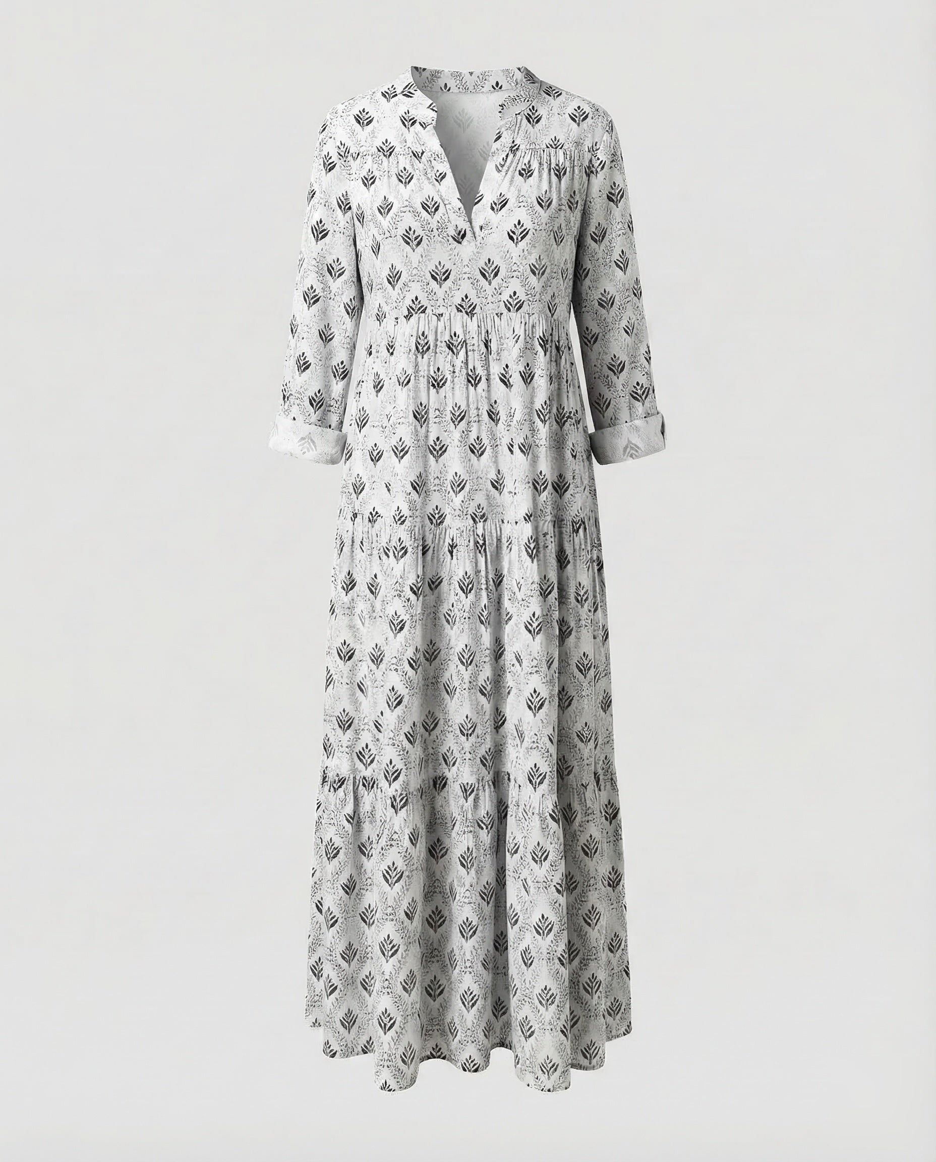 Cotton Maxi Dress | Boho Summer, Lightweight V-Neck