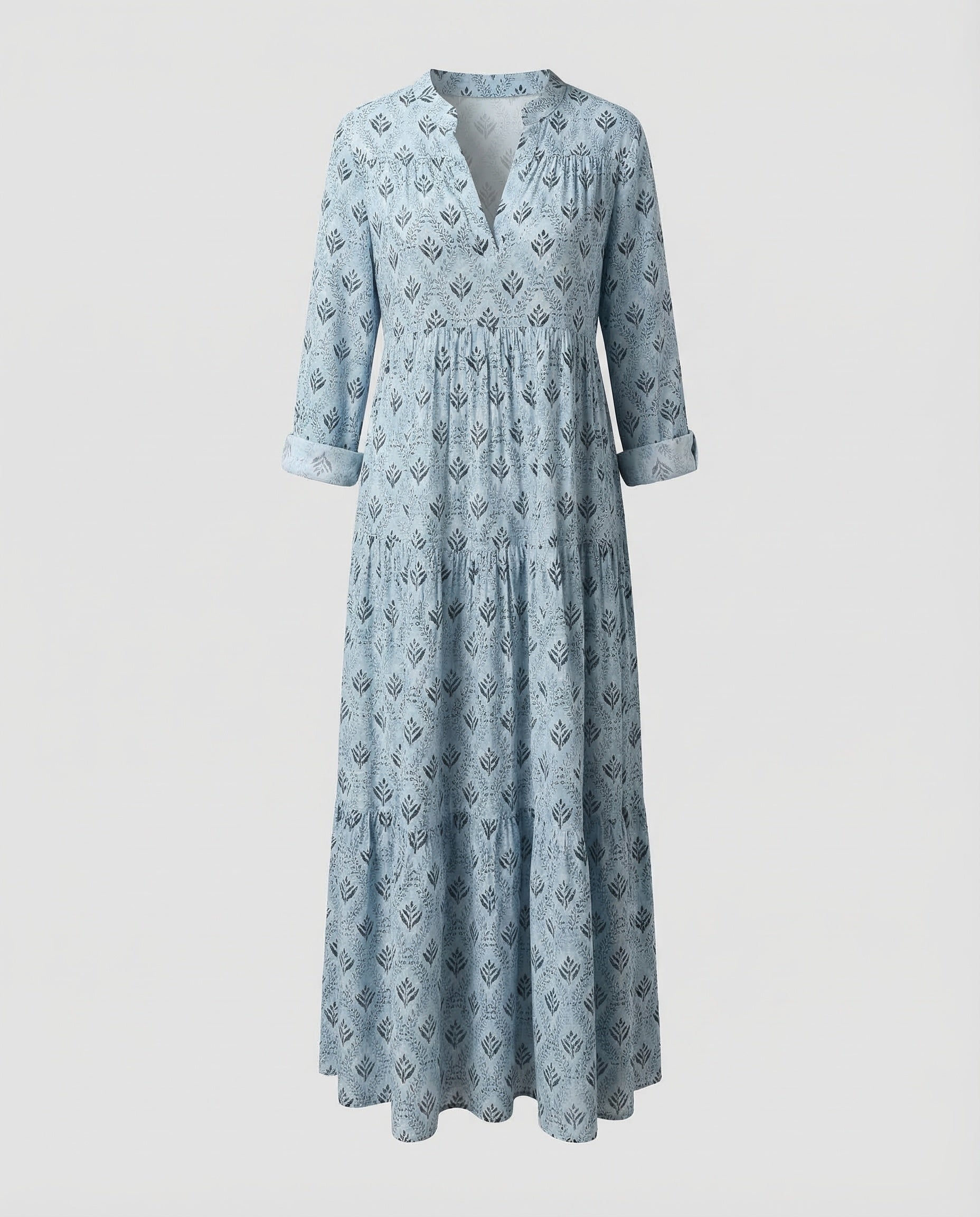 Cotton Maxi Dress | Boho Summer, Lightweight V-Neck