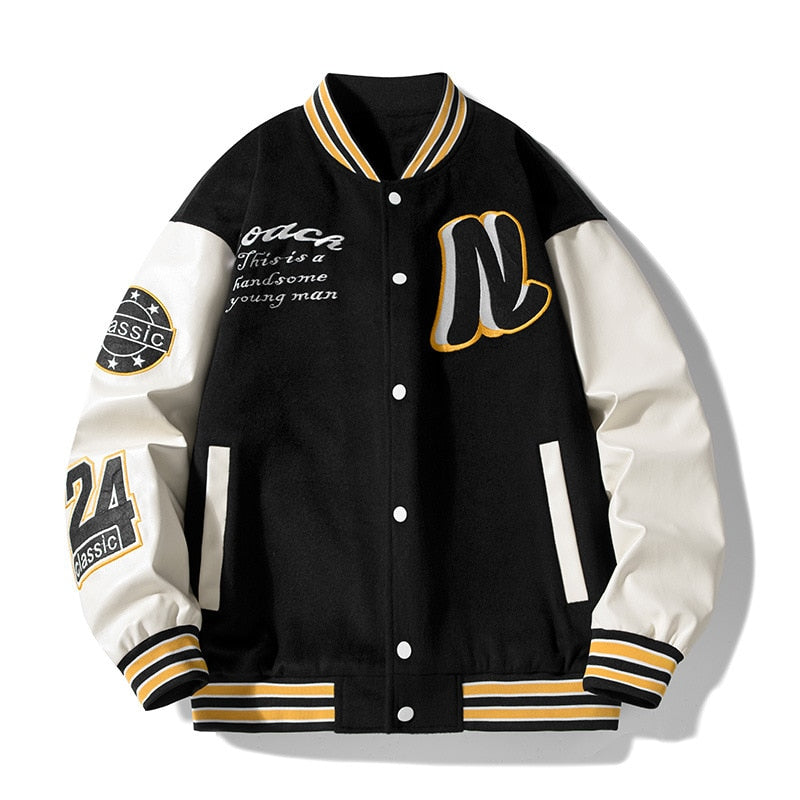 Men's Varsity Bomber Jacket | Casual Streetwear | Baseball Style