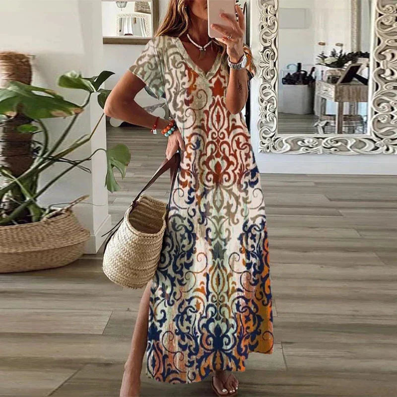 Lena | Women’s Summer Boho Printed Maxi Dress